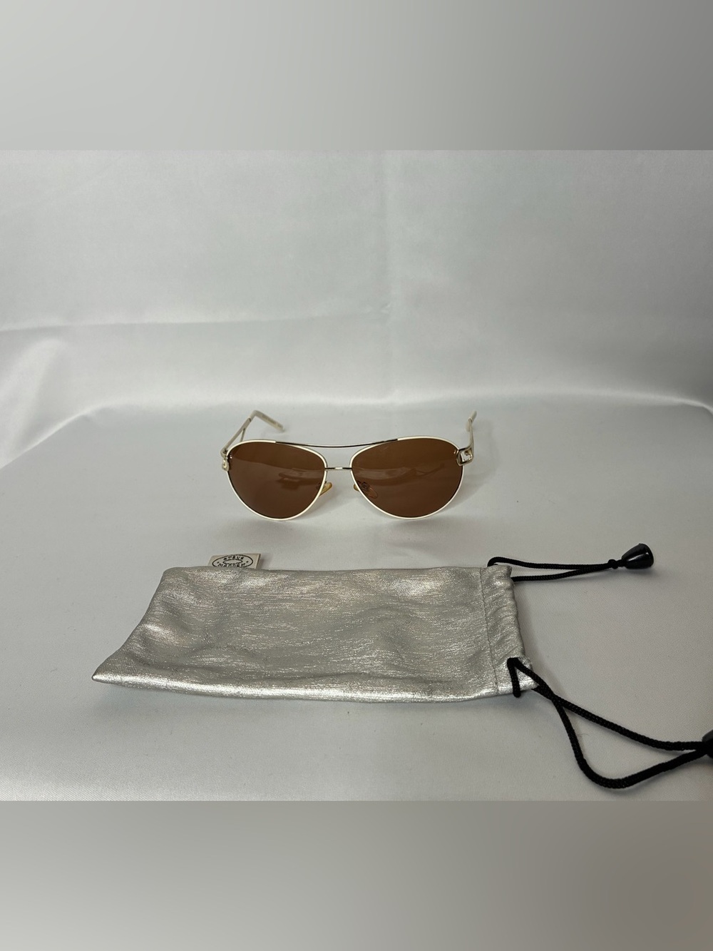 Steve Madden Gold Aviator Sunglasses with Brown Lenses - Unbranded